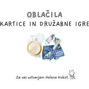 Oblačila - kartice in družabne igre