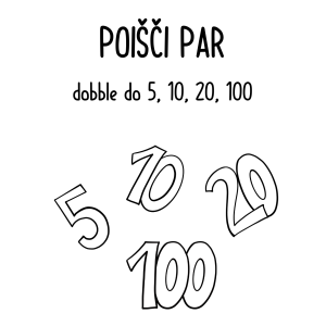 Poišči par - od 5 do 100 (dobble)
